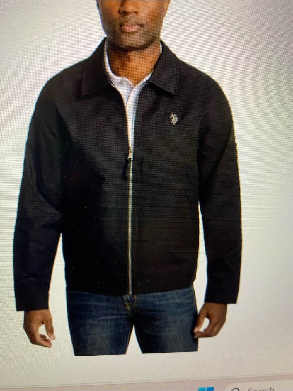 U.S. Polo Assn. Black Zip-Up Lightweight Mechanics Jacket